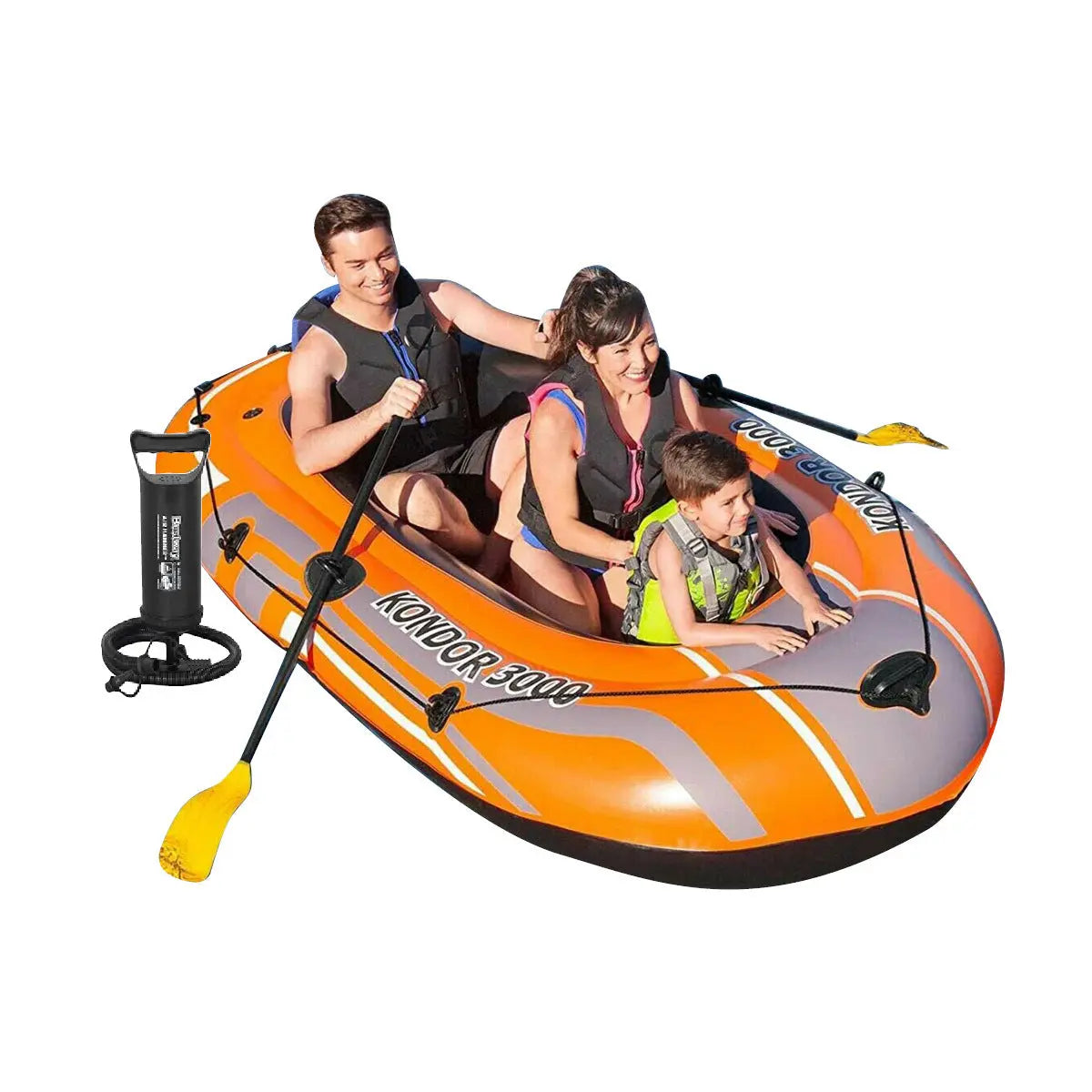 Bestway Kondor 3000 Inflatable Boat UV Resistant Leak Proof Beach Pool Fun 228cm x 110cm Summer Shield