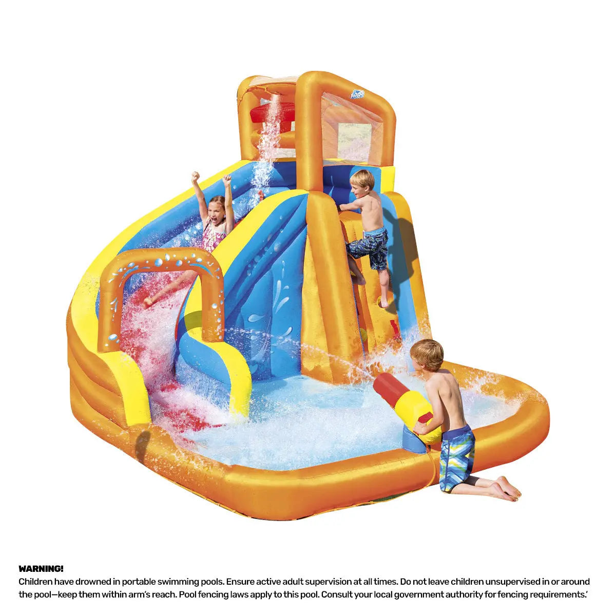 Bestway H2OGO! Inflatable Mega Water Park Pool Slide with Electric Blower Summer Shield