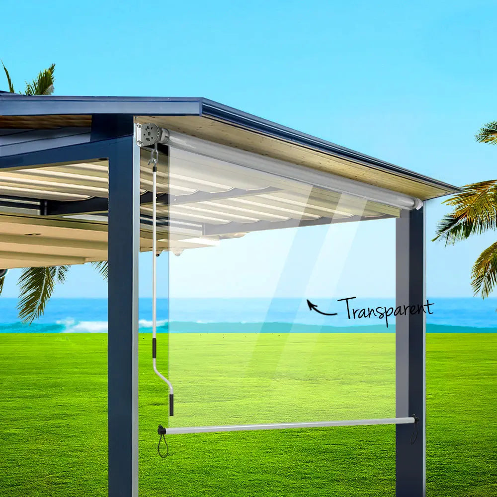 Instahut Outdoor Blind Roll Down Awning Canopy Shade Retractable Window 1.2X2.4M Summer Shield