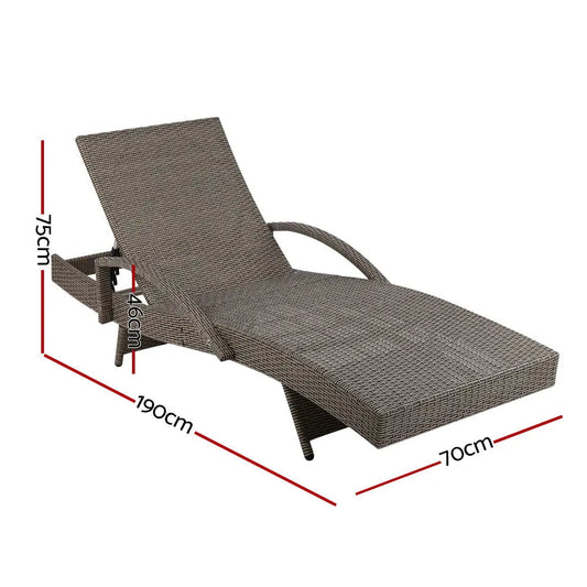 Gardeon Outdoor Sun Lounge - Grey Summer Shield