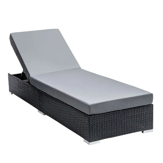 Gardeon Sun Lounge Outdoor Furniture Day Bed Wicker Rattan Garden Sofa Summer Shield