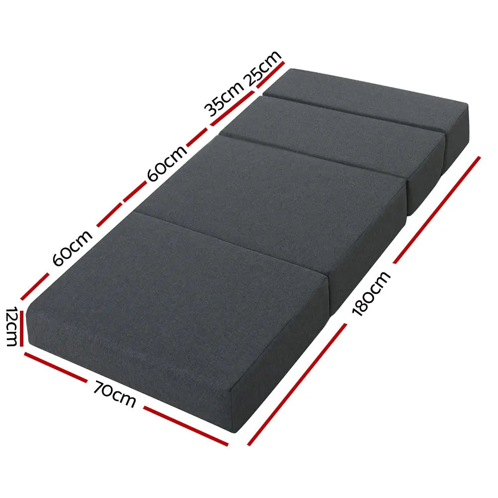 Giselle Bedding Folding Mattress Foldable Portable Bed Floor Mat Camping Pad Summer Shield