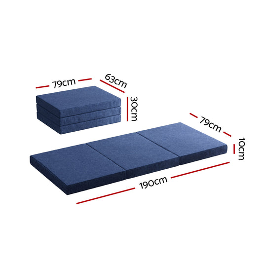 Giselle Bedding Foldable Mattress Folding Portable Bed Floor Mat Camping Single