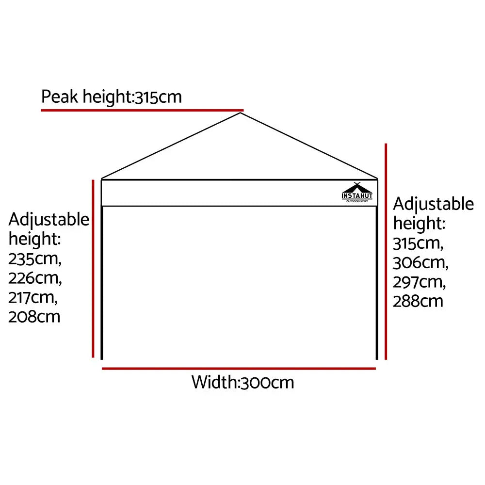 Instahut Gazebo Pop Up Marquee 3x3m Folding Tent Wedding Outdoor Camping Canopy Gazebos Shade White Summer Shield