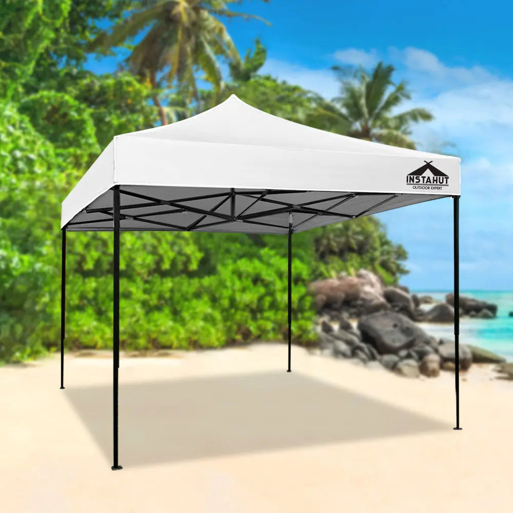 Instahut Gazebo Pop Up Marquee 3x3m Folding Tent Wedding Outdoor Camping Canopy Gazebos Shade White Summer Shield