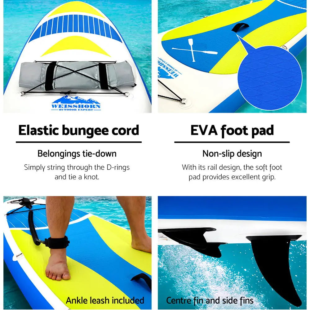 Weisshorn Stand Up Paddle Boards 11ft Inflatable SUP Surfboard Paddleboard Kayak Summer Shield