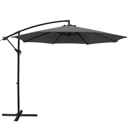 Instahut Outdoor Umbrella 3M Cantilever Beach Garden Patio Charcoal Summer Shield