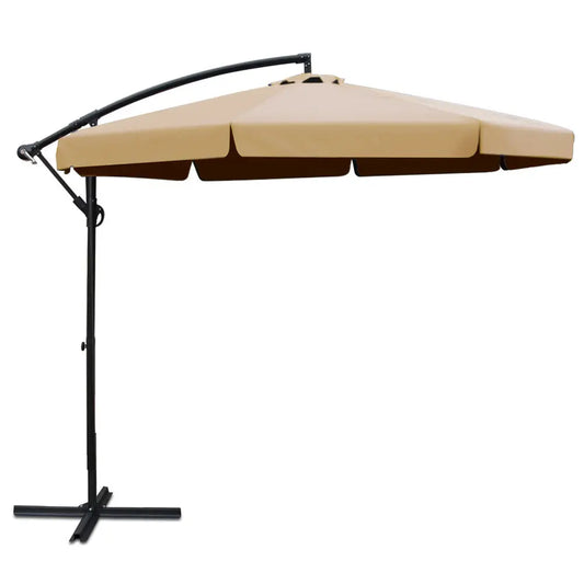 Instahut 3M Outdoor Umbrella - Beige Summer Shield