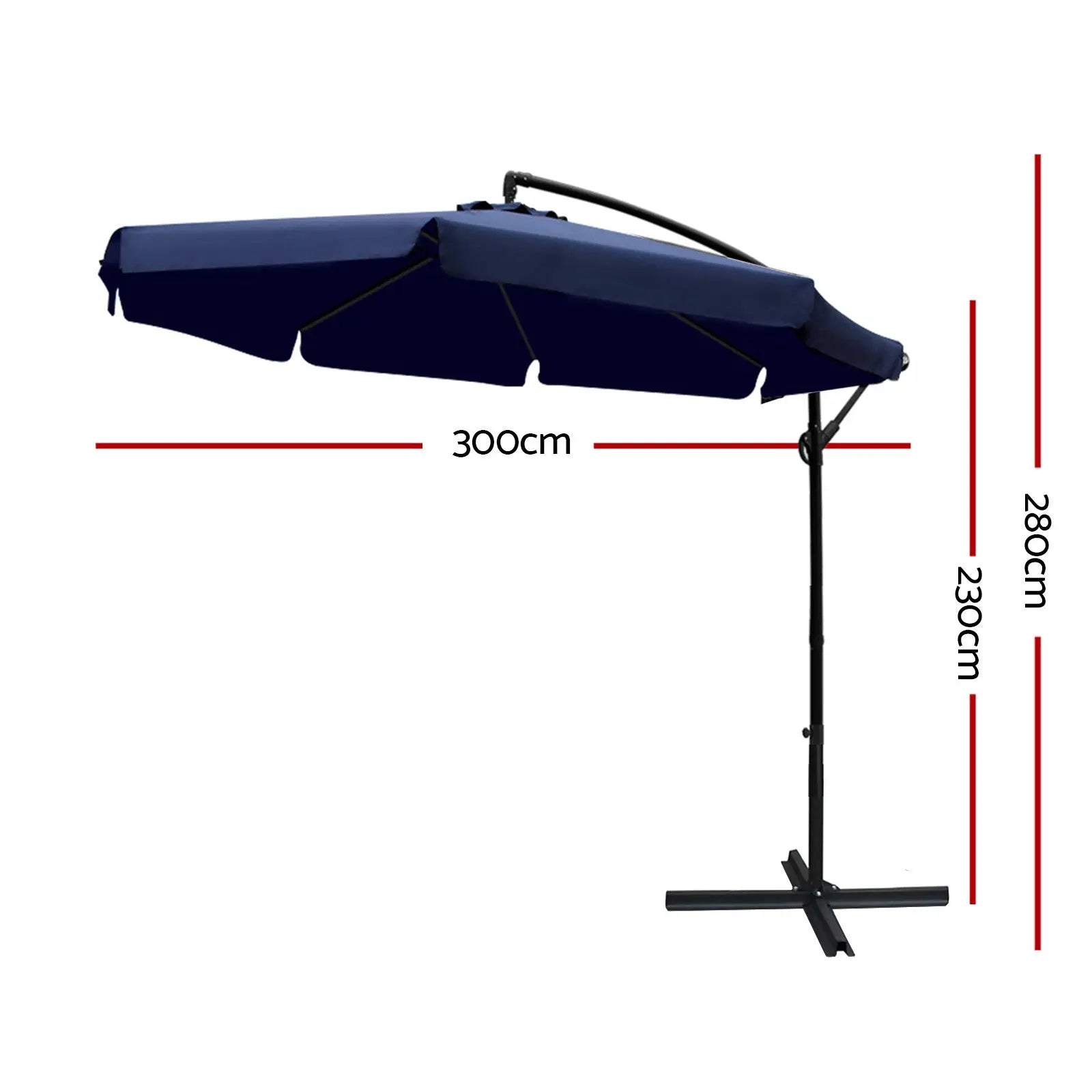 Instahut 3M Outdoor Umbrella - Navy Summer Shield