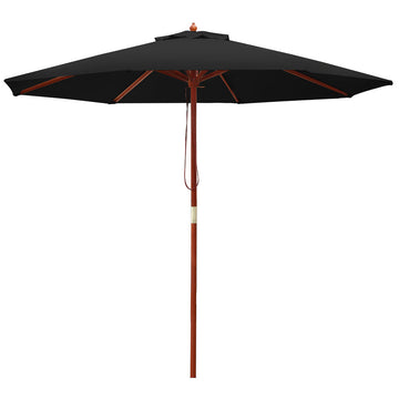 Instahut Outdoor Umbrella 2.7M Pole Cantilever Stand Garden Umbrellas Patio Black