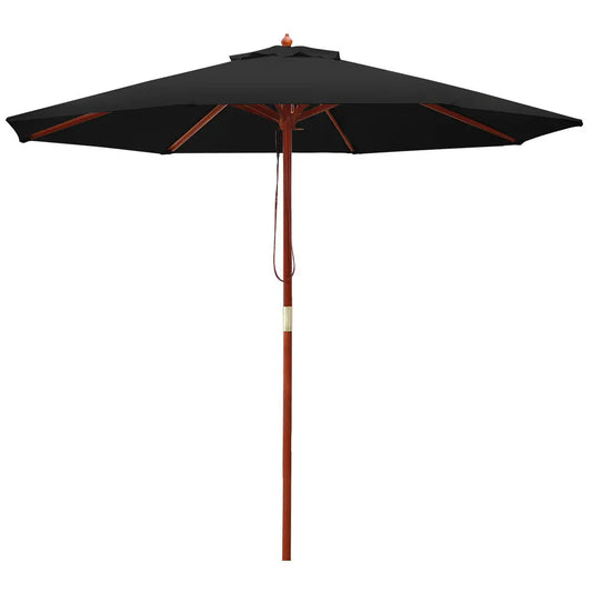 Instahut Outdoor Umbrella 2.7M Pole Cantilever Stand Garden Umbrellas Patio Black Summer Shield