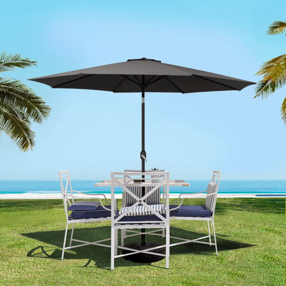 Instahut Outdoor Umbrella Umbrellas Beach Garden Tilt Sun Patio Deck Pole 2.7m Summer Shield