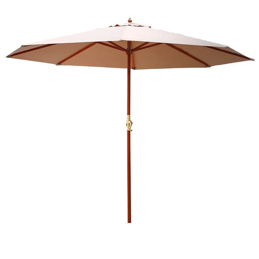 Instahut Outdoor Umbrella 3M Pole Cantilever Stand Garden Umbrellas Patio Beige Summer Shield