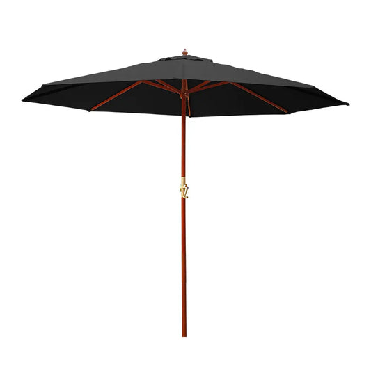 Instahut Outdoor Umbrella 3M Pole Cantilever Stand Garden Umbrellas Patio Black Summer Shield