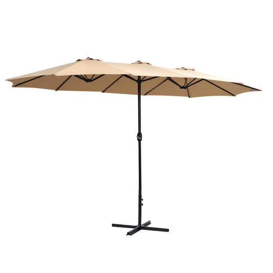 Instahut Outdoor Umbrella Twin Umbrella Beach Stand Base Garden Sun Shade 4.57m Summer Shield