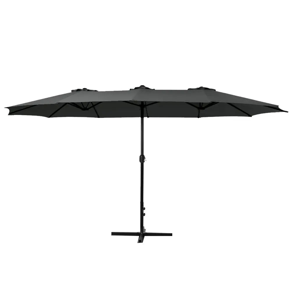 Instahut Outdoor Umbrella Twin Umbrellas Beach Garden Stand Base Sun Shade 4.57m Summer Shield