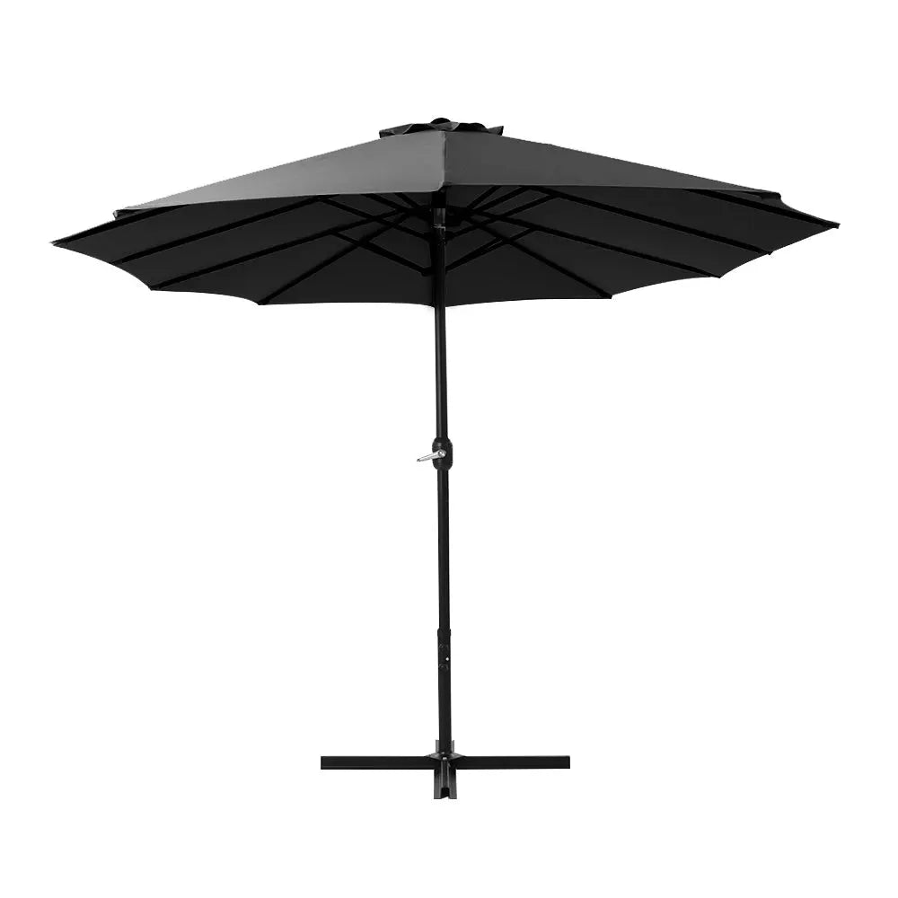 Instahut Outdoor Umbrella Twin Umbrellas Beach Garden Stand Base Sun Shade 4.57m Summer Shield