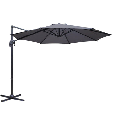 Instahut Outdoor Umbrella 3M Roma Cantilever Beach Furniture Garden 360 Degree Charcoal