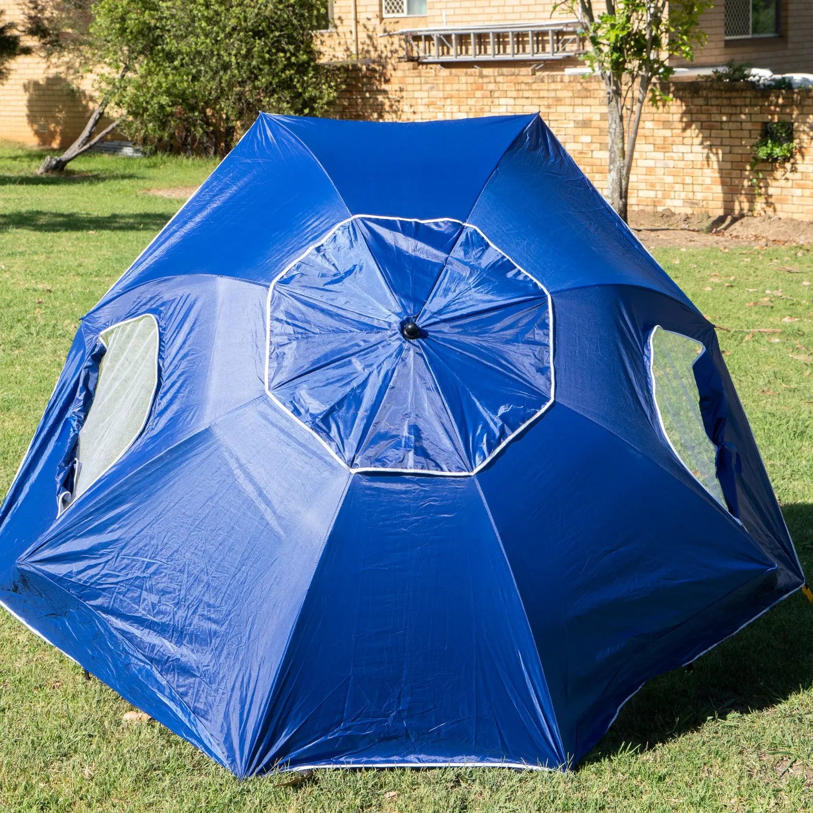 Havana Outdoors Beach Umbrella 2.4M Outdoor Garden Beach Portable Shade Shelter - Blue Summer Shield