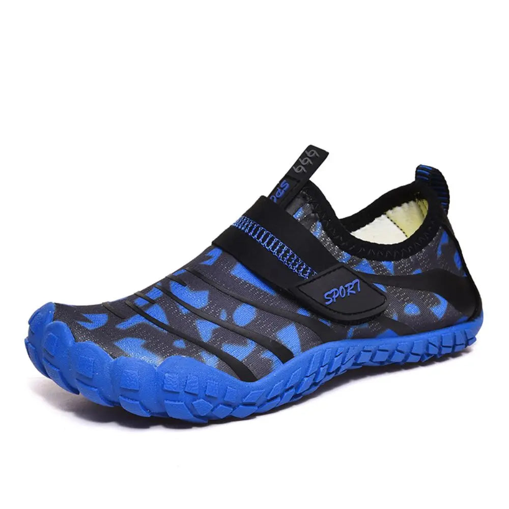 Kids Water Shoes Barefoot Quick Dry Aqua Sports Shoes Boys Girls (Pattern Printed) - Blue Size Bigkid US2=EU32 Summer Shield