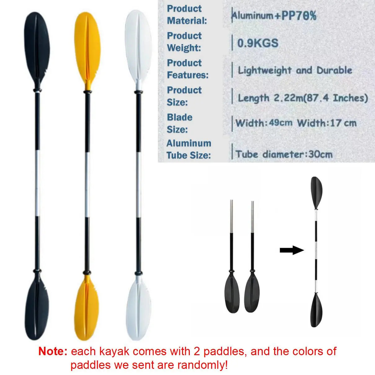 Crystal Clear Kayak with Random Color Paddles Summer Shield