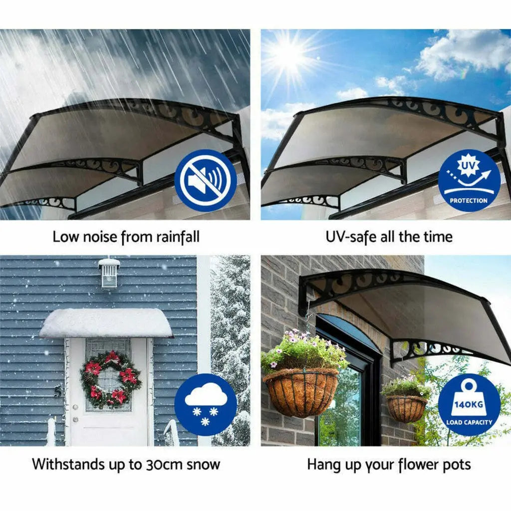 NOVEDEN Window Door Awning Canopy Outdoor UV Patio Rain Cover Tawny 1M X 2M Type 3 NE-AG-105-SU Summer Shield