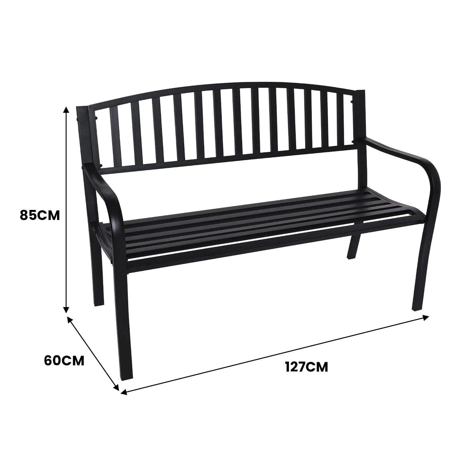 Wallaroo Steel Outdoor Garden Bench - Classic Summer Shield