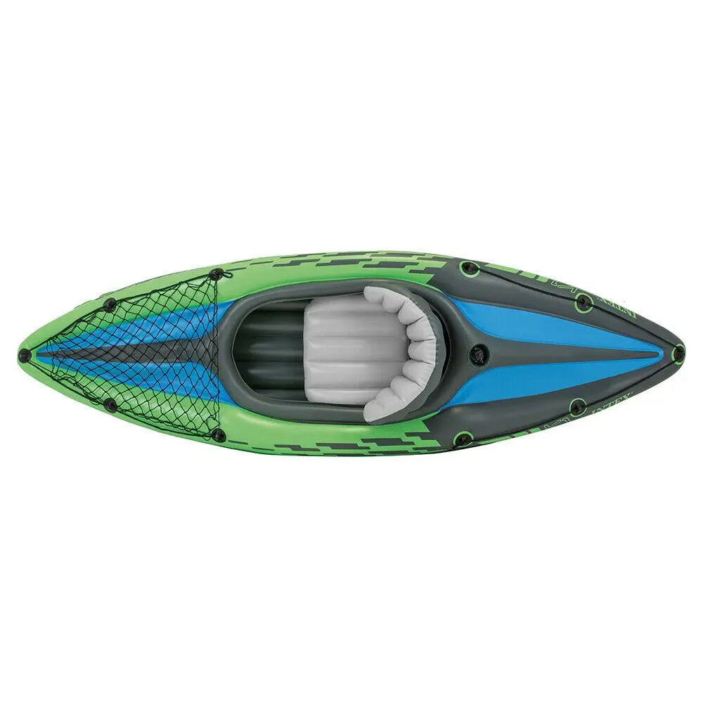 Intex Sports Challenger K1 Inflatable Kayak 1 Seat Floating Boat Oars River Lake 68305NP Summer Shield