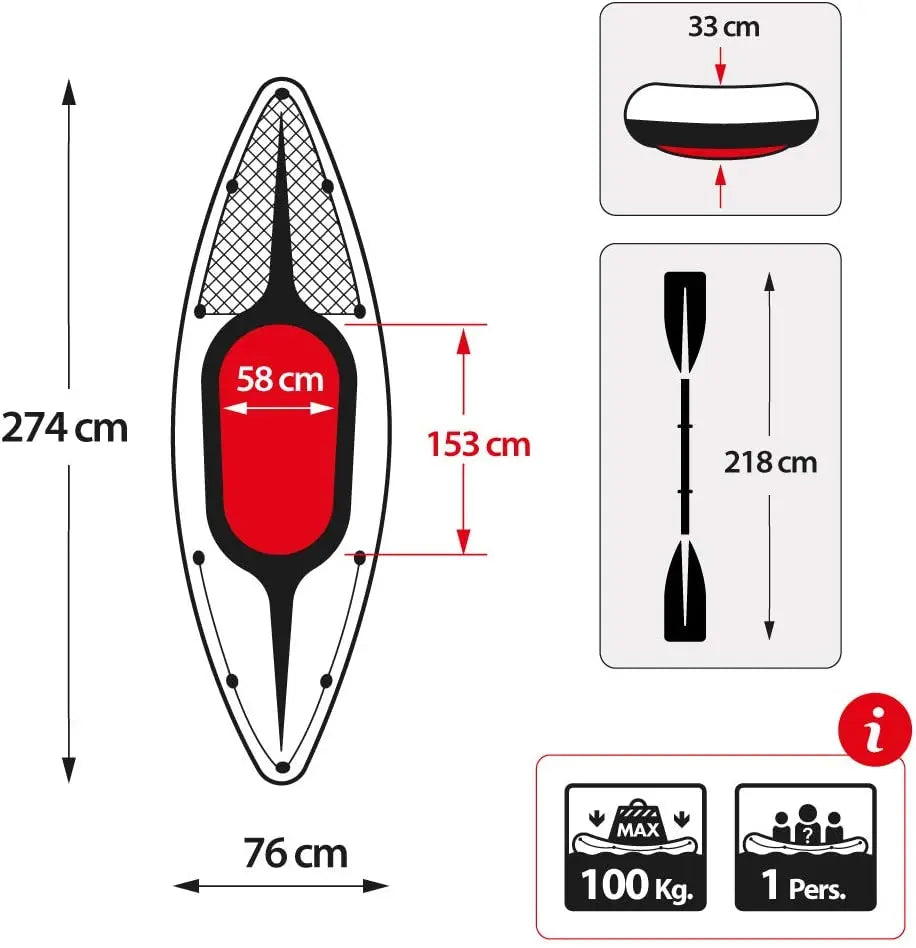 Intex Sports Challenger K1 Inflatable Kayak 1 Seat Floating Boat Oars River Lake 68305NP Summer Shield