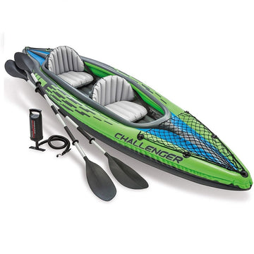 Intex Sports Challenger K2 Inflatable Kayak 2 Seat Floating Boat Oars River/Lake 68306NP