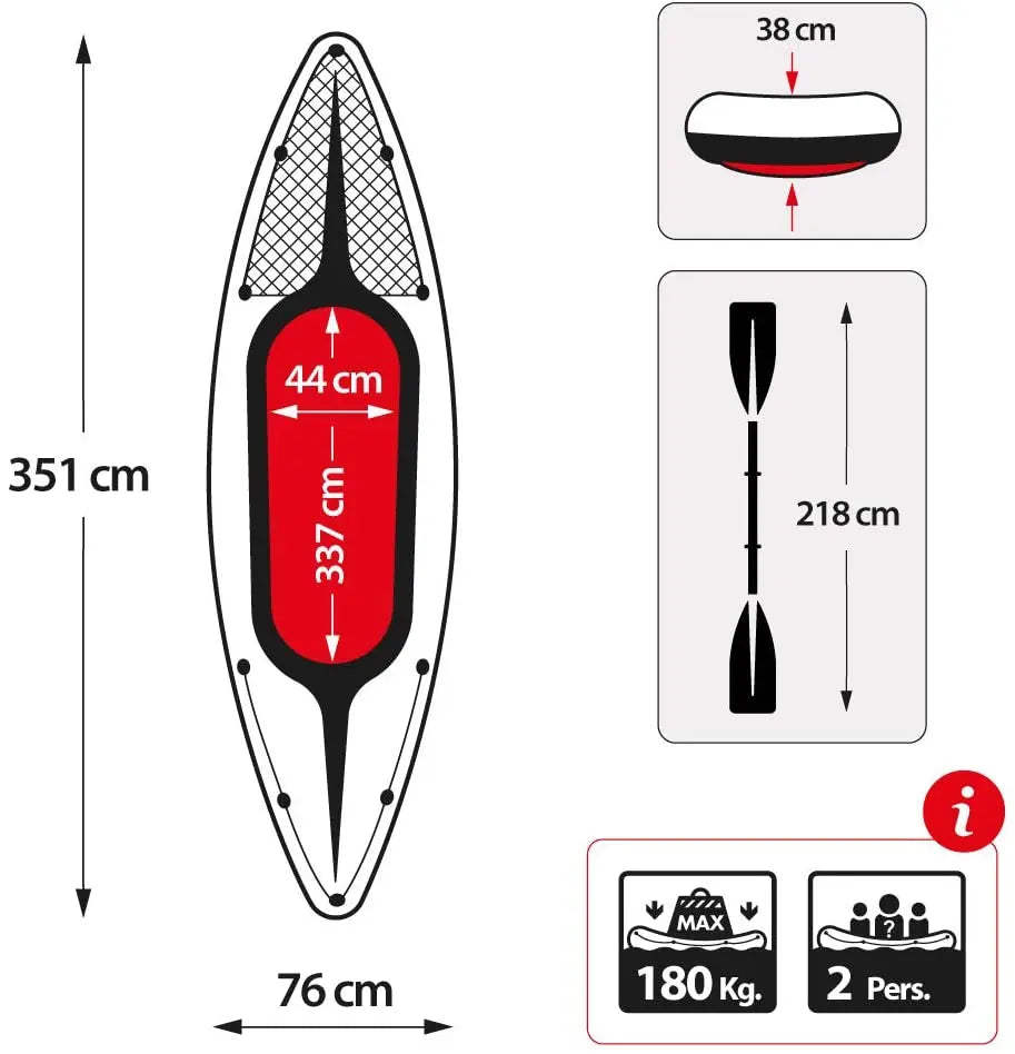 Intex Sports Challenger K2 Inflatable Kayak 2 Seat Floating Boat Oars River/Lake 68306NP Summer Shield