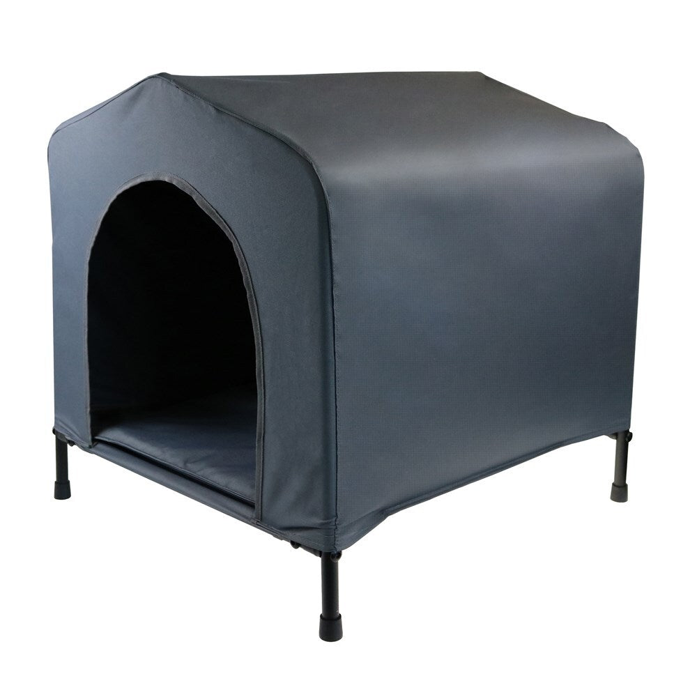 YES4PETS Grey M Portable Flea and Mite Resistant Dog Kennel House W Cushion