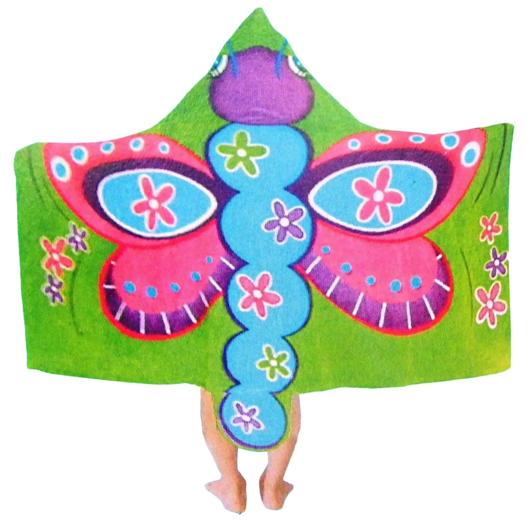 Kids Cotton Velour Beach Cape Butterfly Summer Shield