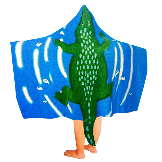 Kids Cotton Velour Beach Cape Crocodile Summer Shield