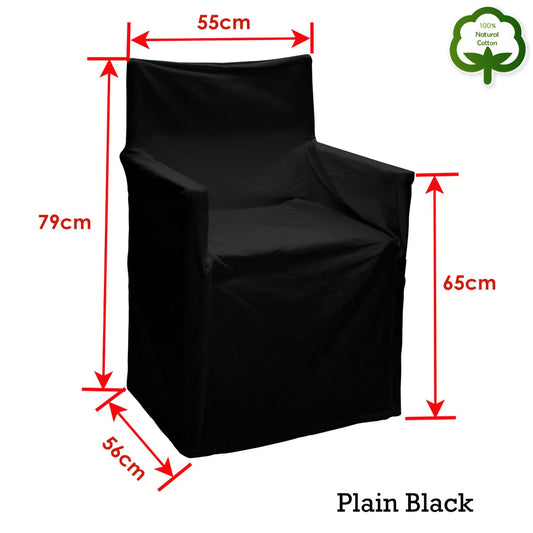 Rans Alfresco 100% Cotton Director Chair Cover - Plain Black