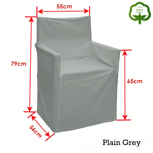 Rans Alfresco 100% Cotton Director Chair Cover - Plain Grey