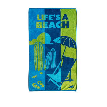 Rans Premium Cotton Jacquard Beach Towel Life's a Beach