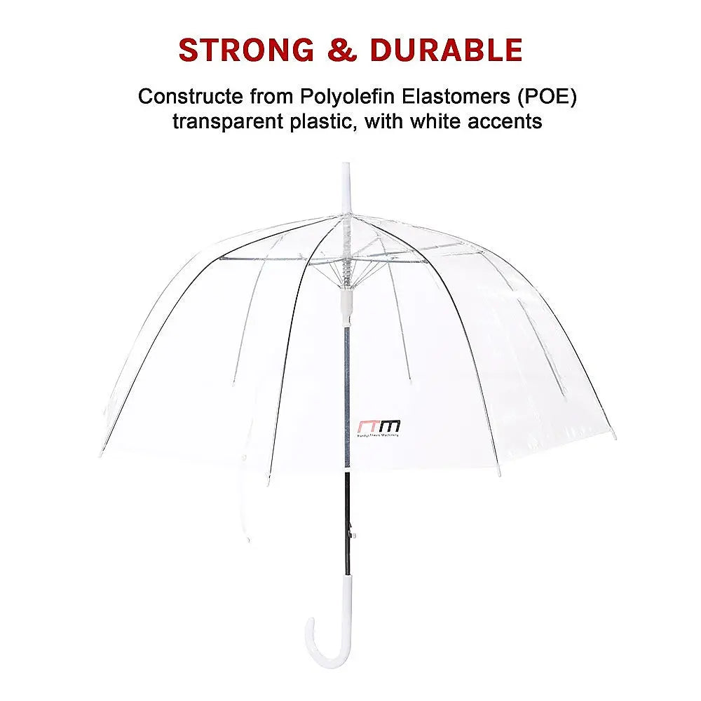 5x Clear Transparent Rain Walking Umbrella Parasol PVC Dome Wedding Party Favour Summer Shield