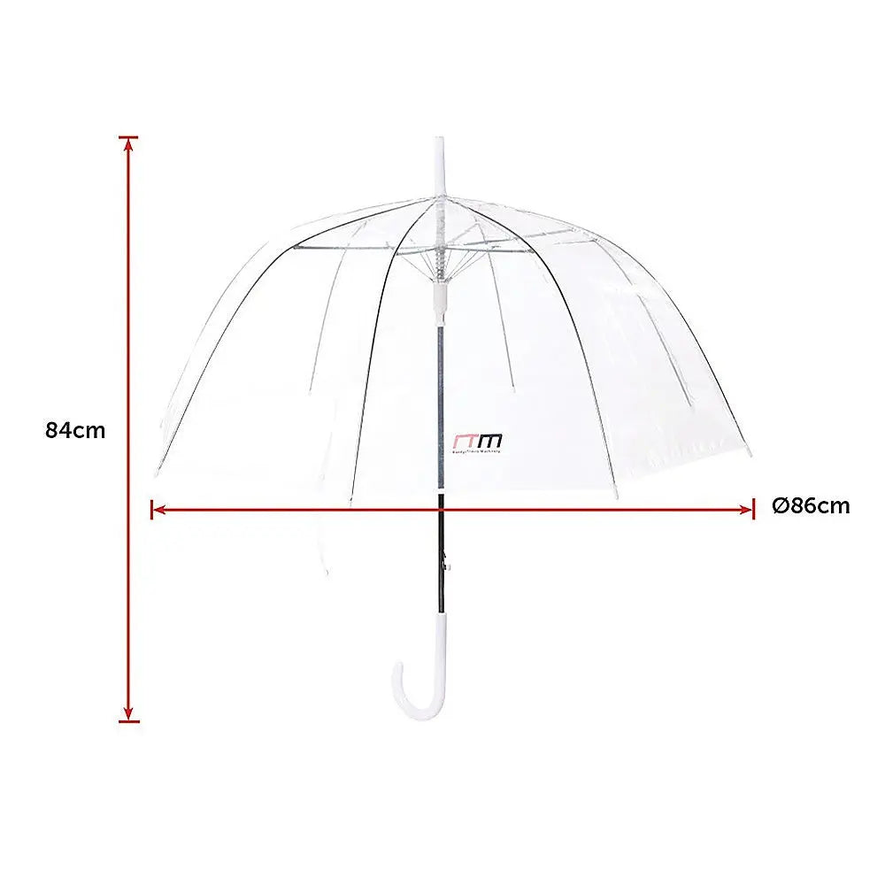 5x Clear Transparent Rain Walking Umbrella Parasol PVC Dome Wedding Party Favour Summer Shield