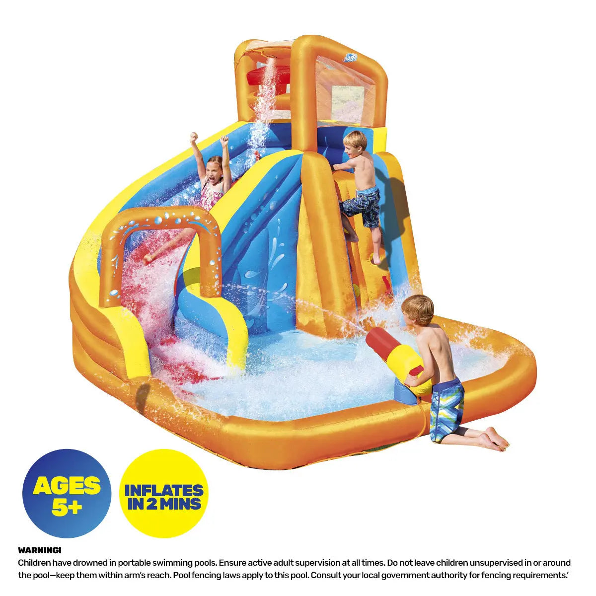 Bestway H2OGO! Inflatable Mega Water Park Pool Slide with Electric Blower Summer Shield